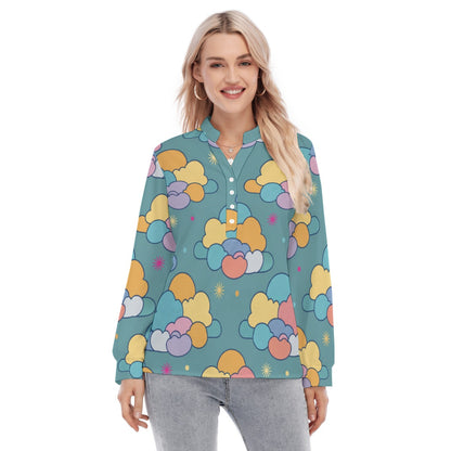 Women's Long Sleeve Blouse With Button Closure