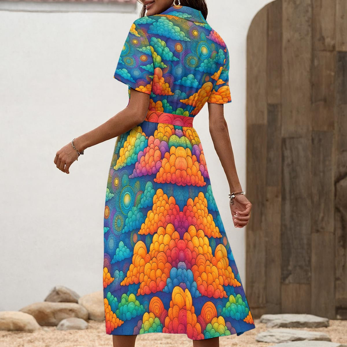 Women's Shirt Dress with Waist Tie