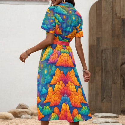 Women's Shirt Dress with Waist Tie