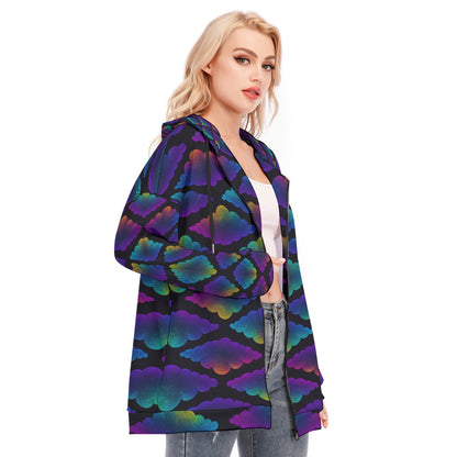 Women's Long Hoodie With Zipper Closure