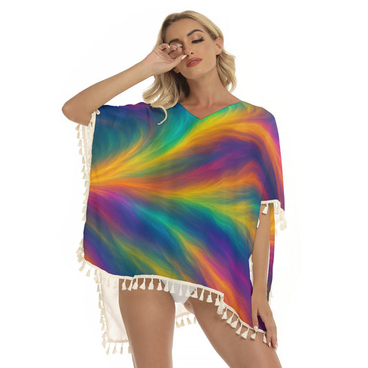 Women's Square Fringed Shawl