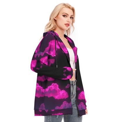 Women's Long Hoodie With Zipper Closure