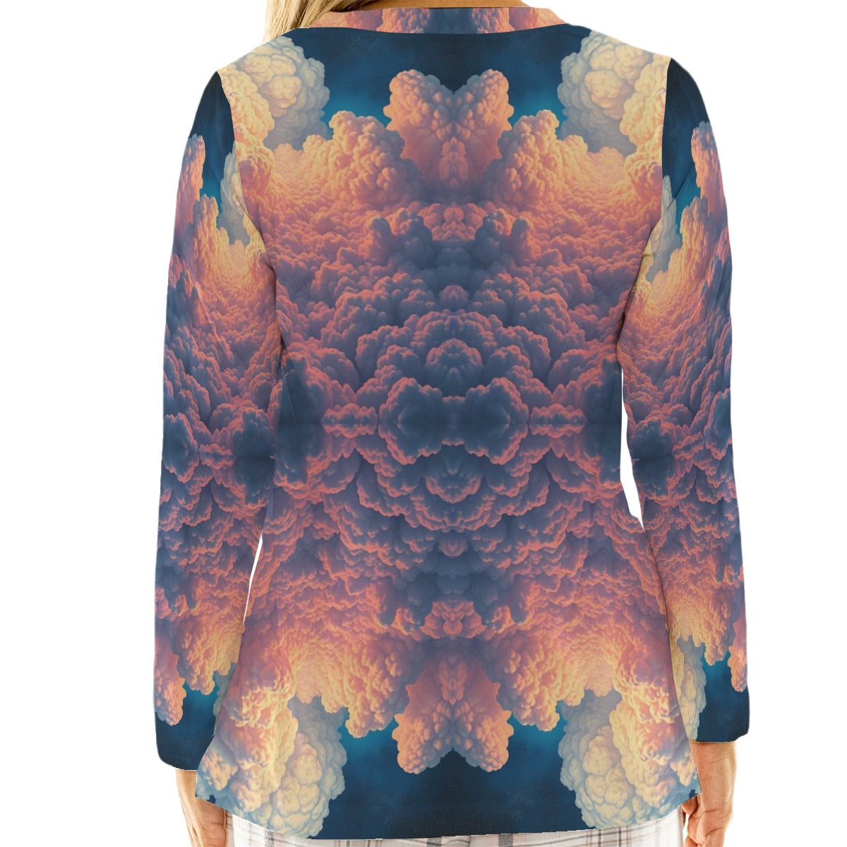 Women's Loose V-Neck T-Shirt With Long Sleeve