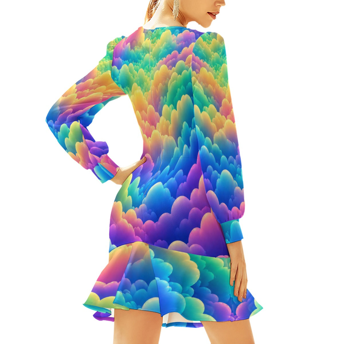 Women's Ruffle Hem Skinny Dress