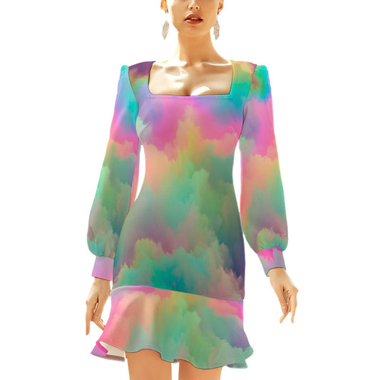 Women's Ruffle Hem Skinny Dress