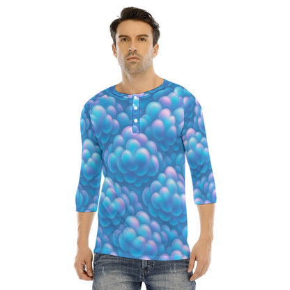 Men's Bracelet Sleeve T-shirt With Button Closure - view 1