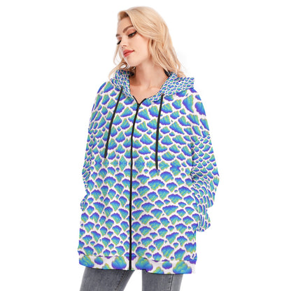 Women's Long Hoodie With Zipper Closure
