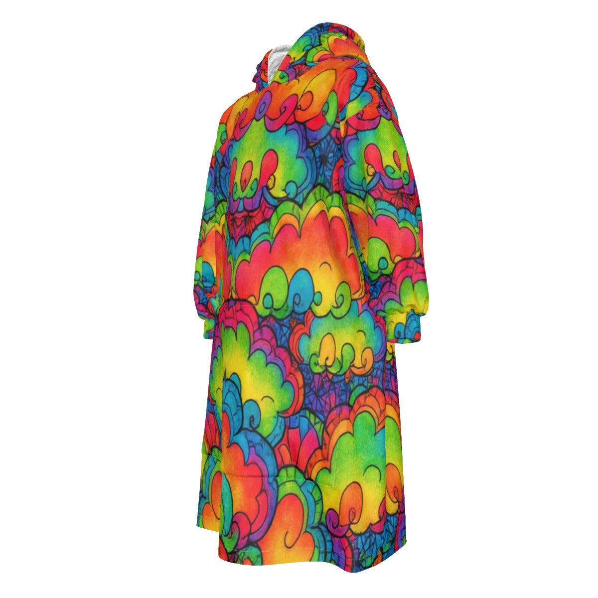 Unisex Kid's Sherpa Fleece Mid-Length Hoodie Blanket