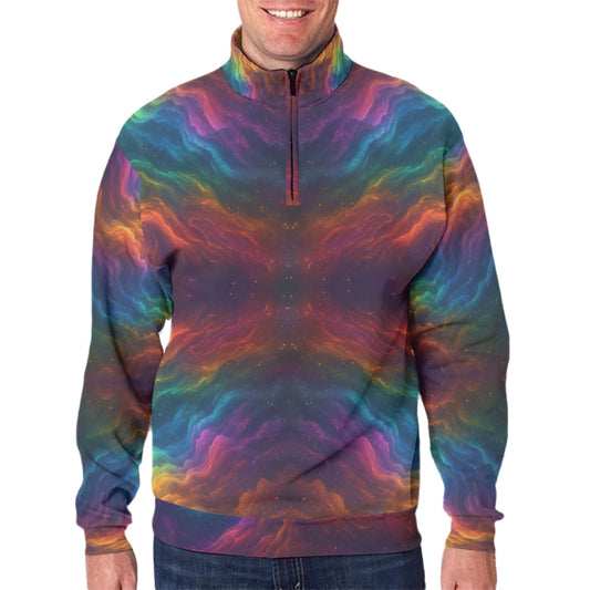 Men's Hidden Half-Zip Placket Hoodie