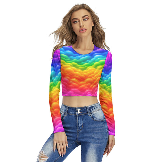 Women's Round Neck Crop Top T-Shirt