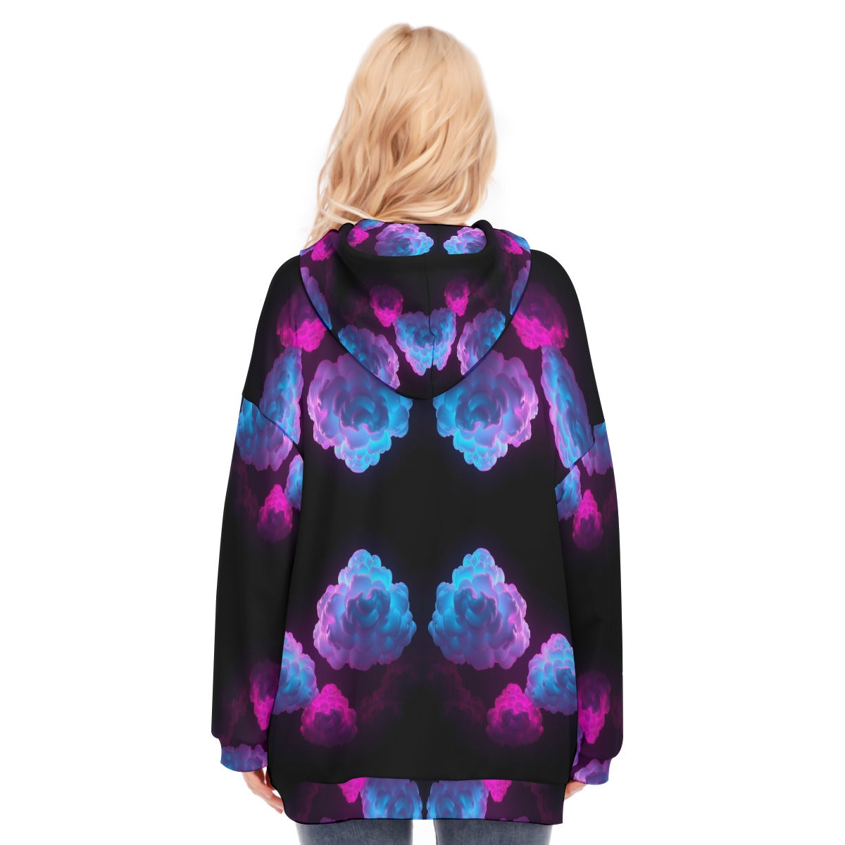 Women's Long Hoodie With Zipper Closure