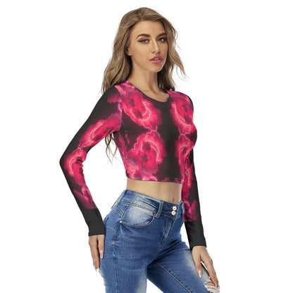 Women's Round Neck Crop Top T-Shirt