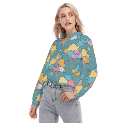 Women's Long Sleeve Blouse With Button Closure