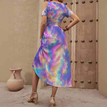 Women's V-neck Off-shoulder Dress