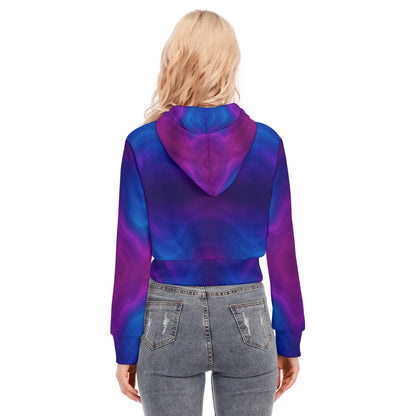 Women's Crop Top Hoodie With Zipper Closure