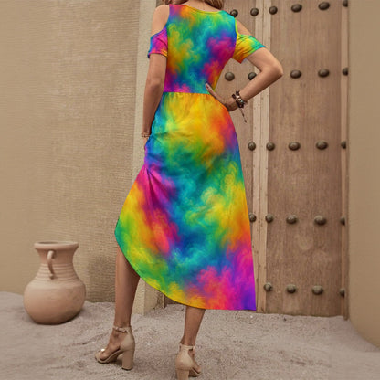 Women's V-neck Off-shoulder Dress
