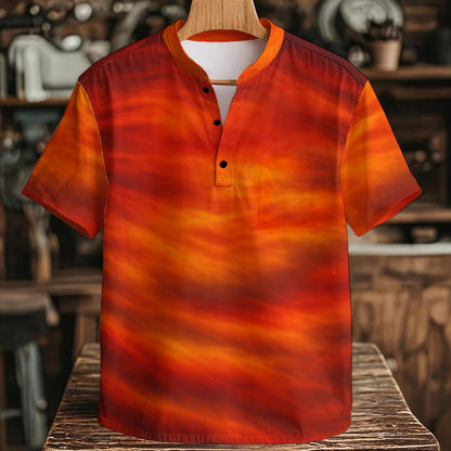 Men's Henley Shirt With Chest Pocket