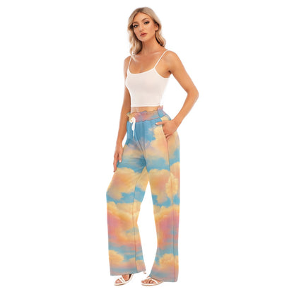 Women's Waist Fungus Edge Wide-leg Pants