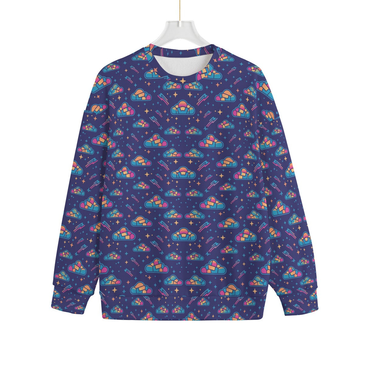 Unisex Drop-shoulder Knitted Fleece Sweater - view 1