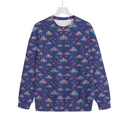 Unisex Drop-shoulder Knitted Fleece Sweater - view 1