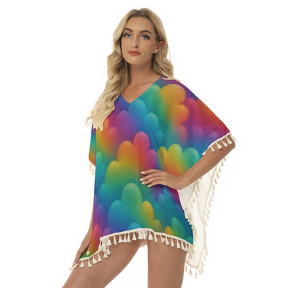 Women's Square Fringed Shawl