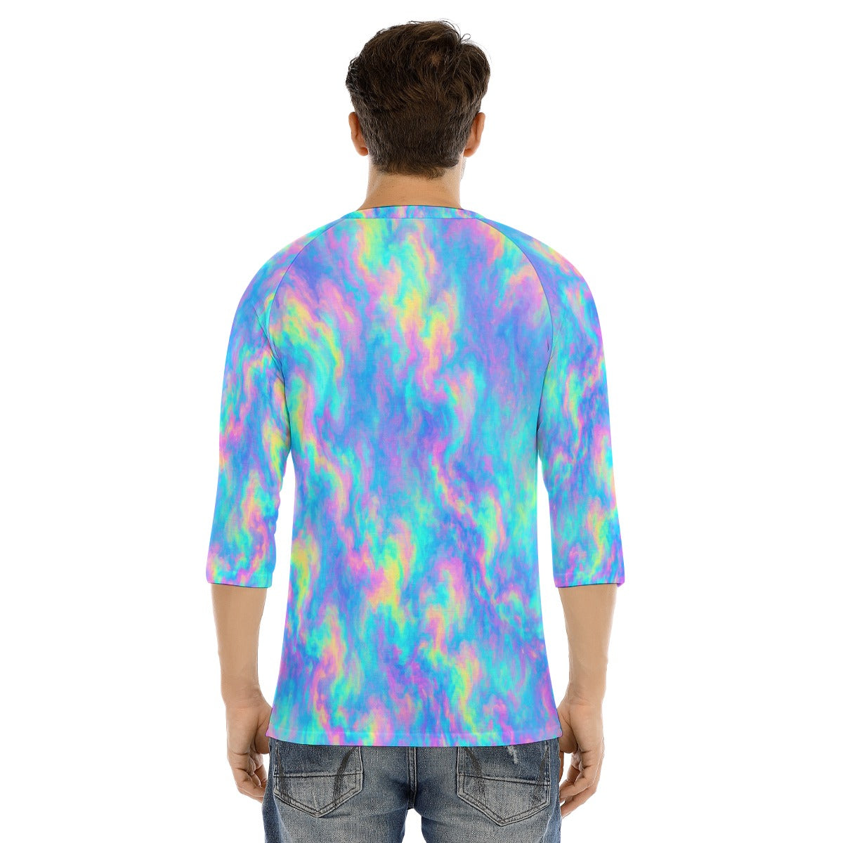 Men's Bracelet Sleeve T-shirt With Button Closure - view 4