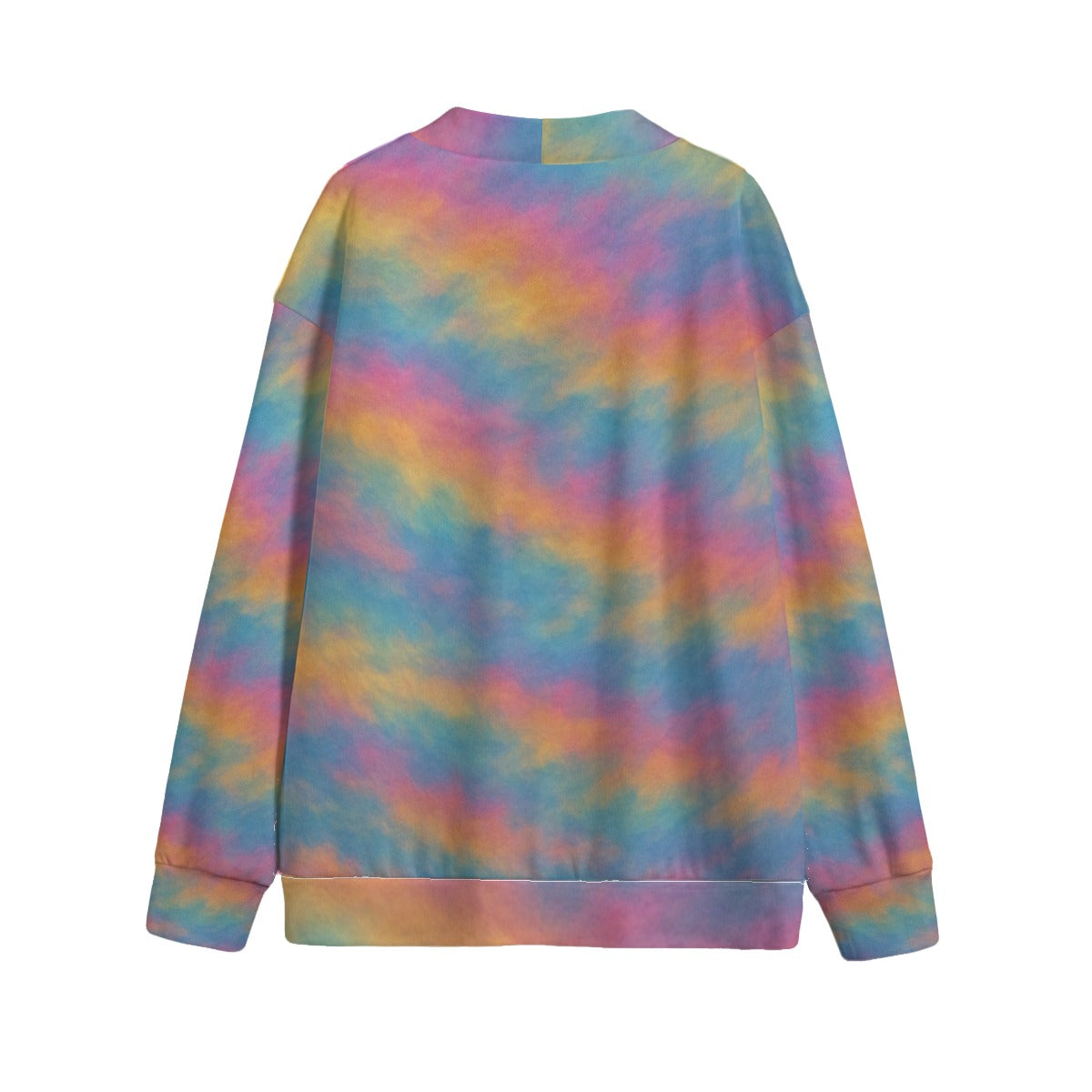 Unisex V-neck Knitted Fleece Cardigan With Button Closure
