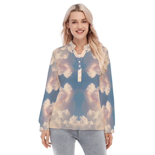 Women's Long Sleeve Blouse With Button Closure