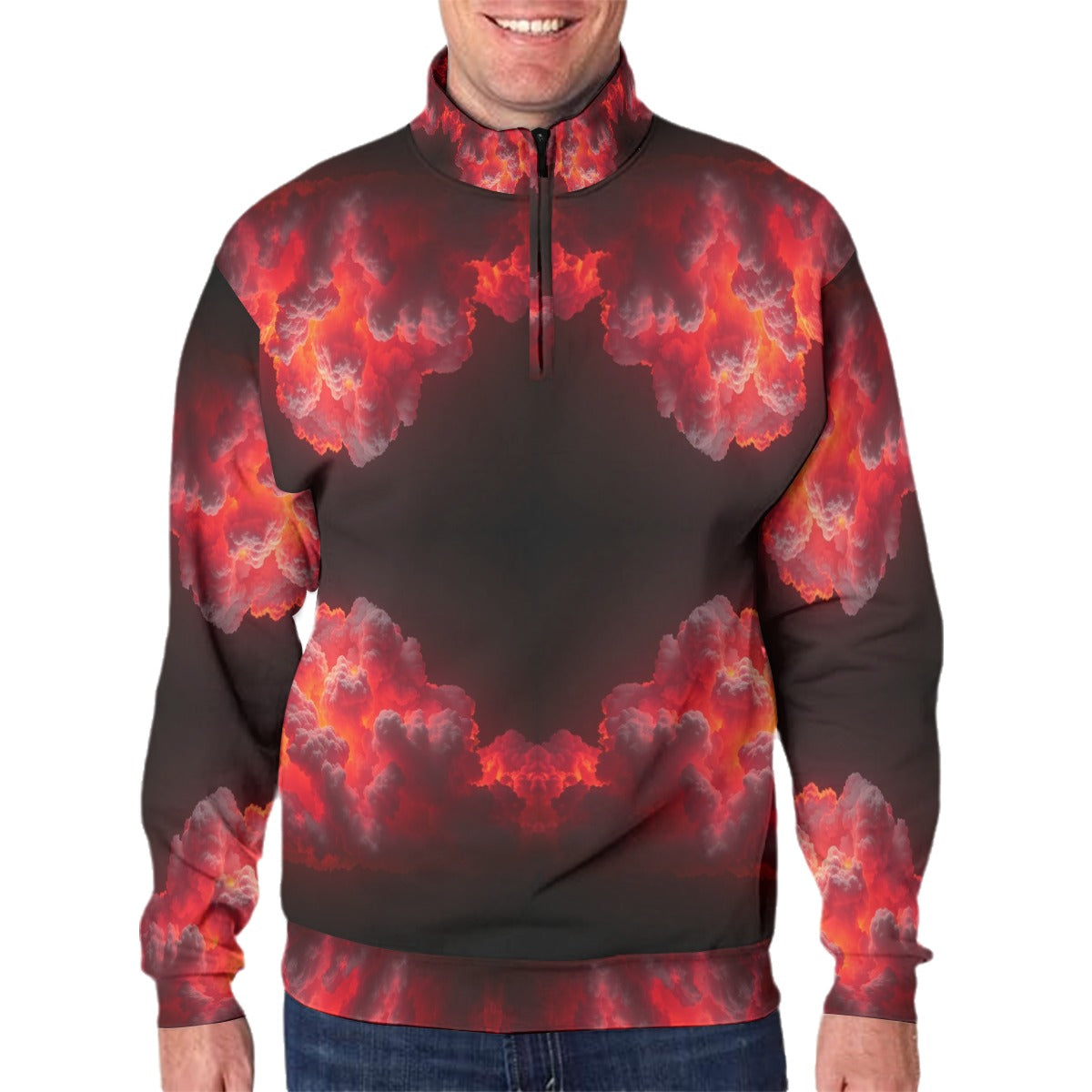 Men's Hidden Half-Zip Placket Hoodie