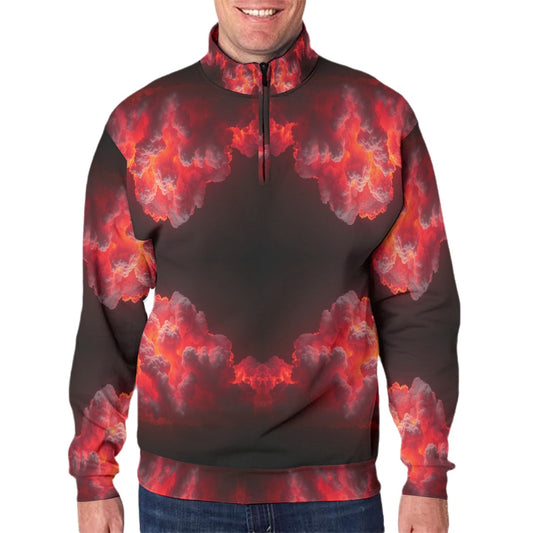 Men's Hidden Half-Zip Placket Hoodie