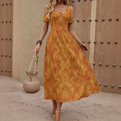 Women's V-neck Off-shoulder Dress