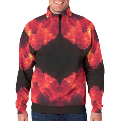 Men's Hidden Half-Zip Placket Hoodie