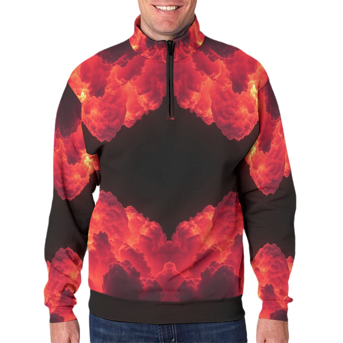 Men's Hidden Half-Zip Placket Hoodie