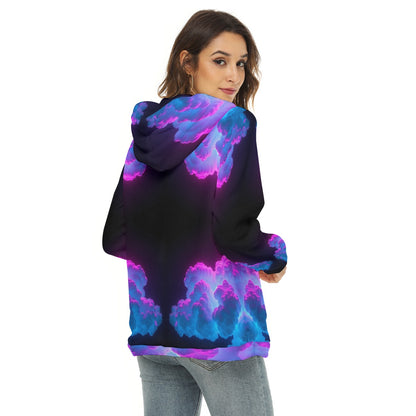 Women's Borg Fleece Hoodie With Half Zip