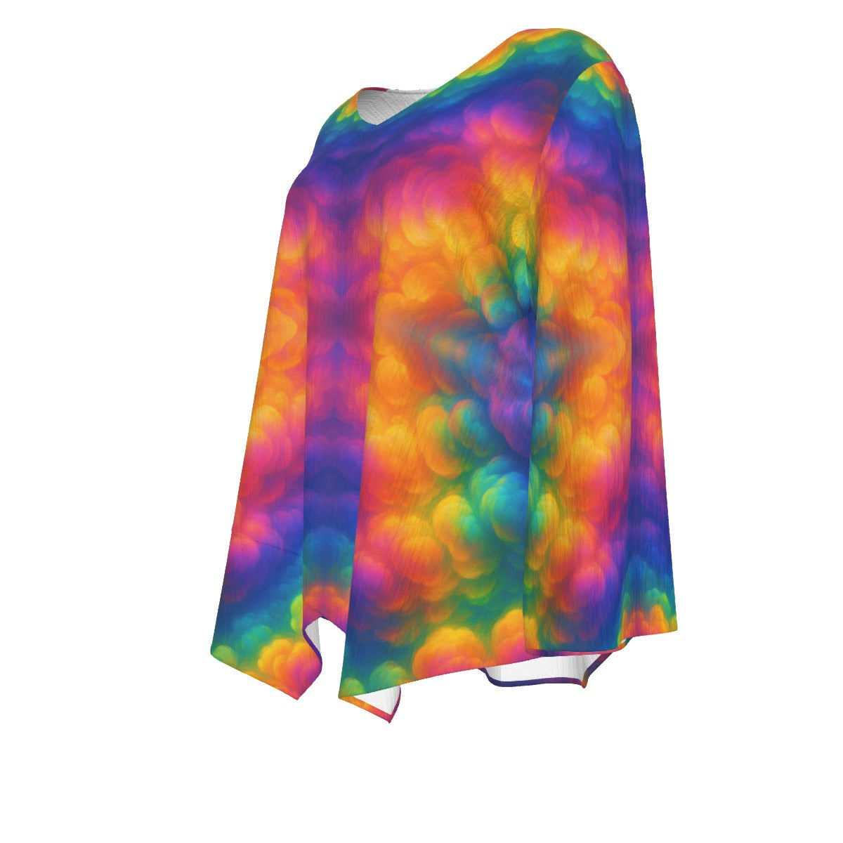 Women's V-neck T-shirt With Irregular Hem