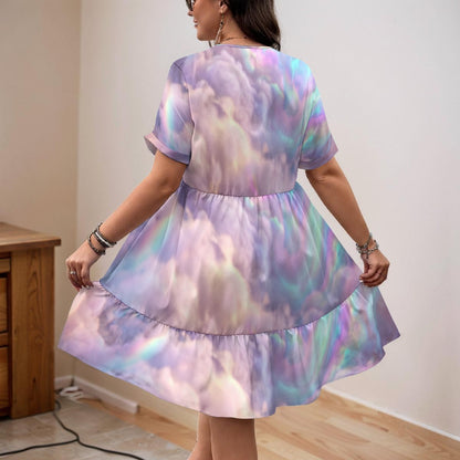 Women’s Floral V-Neck Short Sleeve Dress