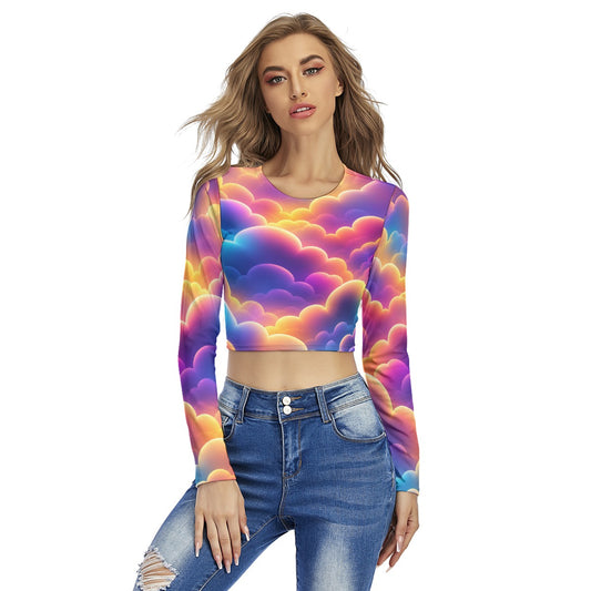 Women's Round Neck Crop Top T-Shirt