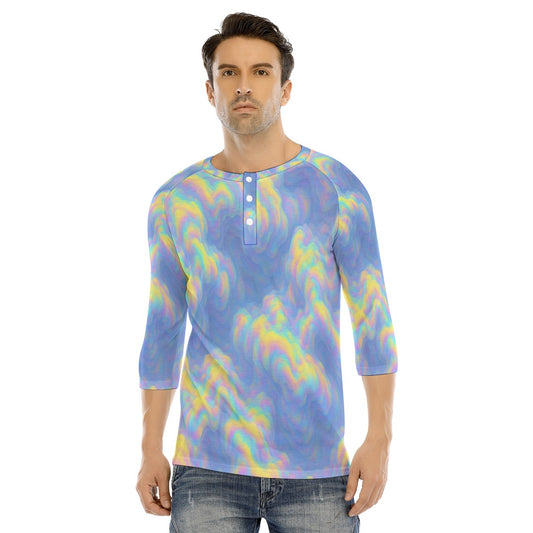 Men's Bracelet Sleeve T-shirt With Button Closure - view 1