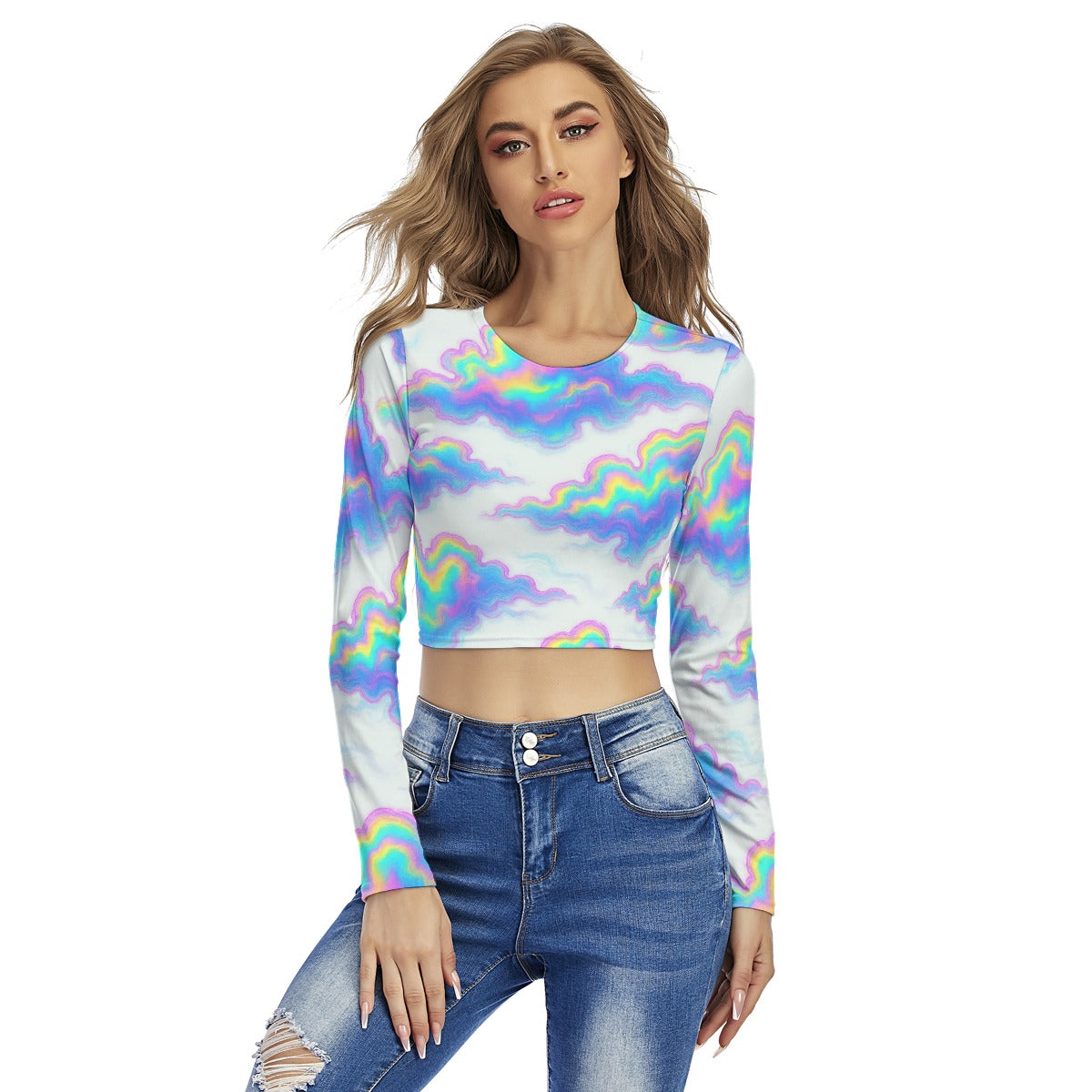 Women's Round Neck Crop Top T-Shirt