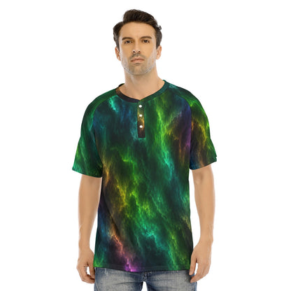 Men's Raglan Sleeve T-shirt With Button Closure