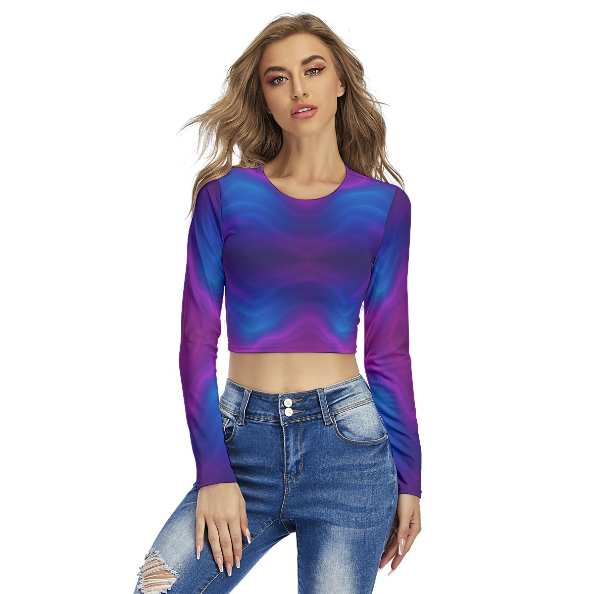 Women's Round Neck Crop Top T-Shirt