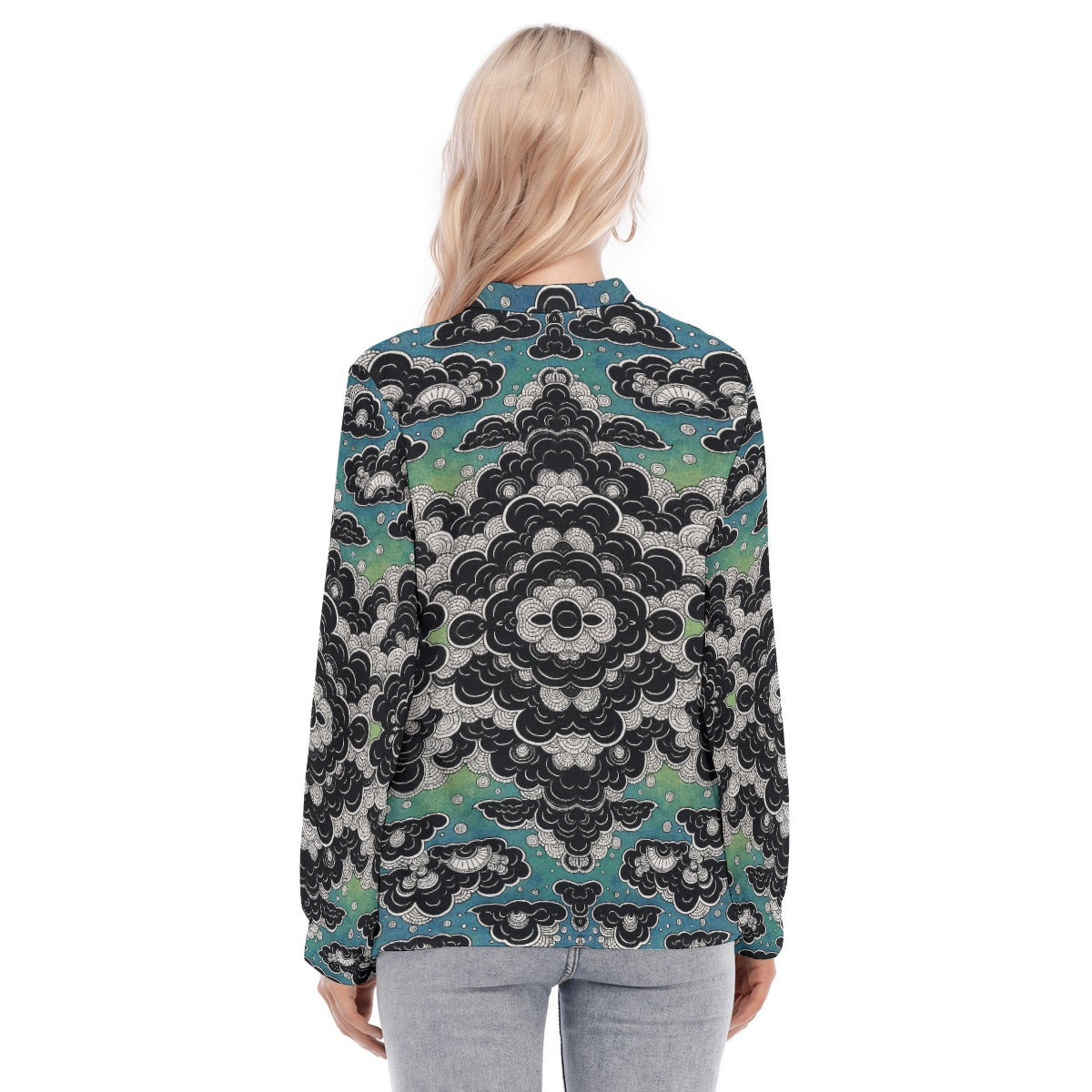 Women's Long Sleeve Blouse With Button Closure