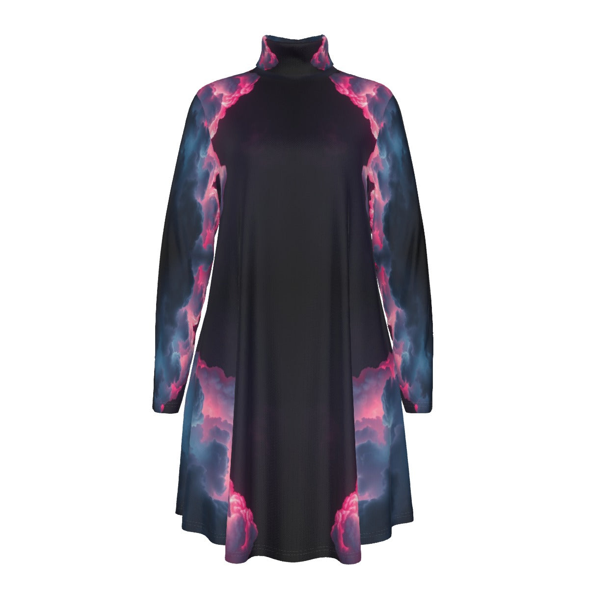 Women's High Neck Dress With Long Sleeve