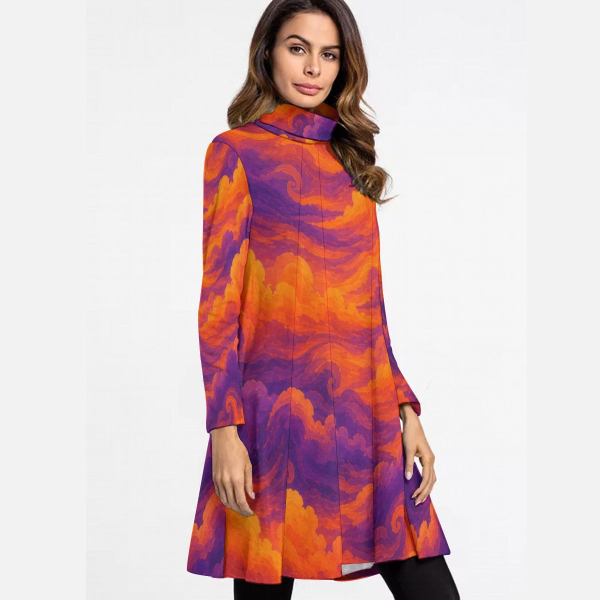 Women's High Neck Dress With Long Sleeve by O’Nimbus – view 2