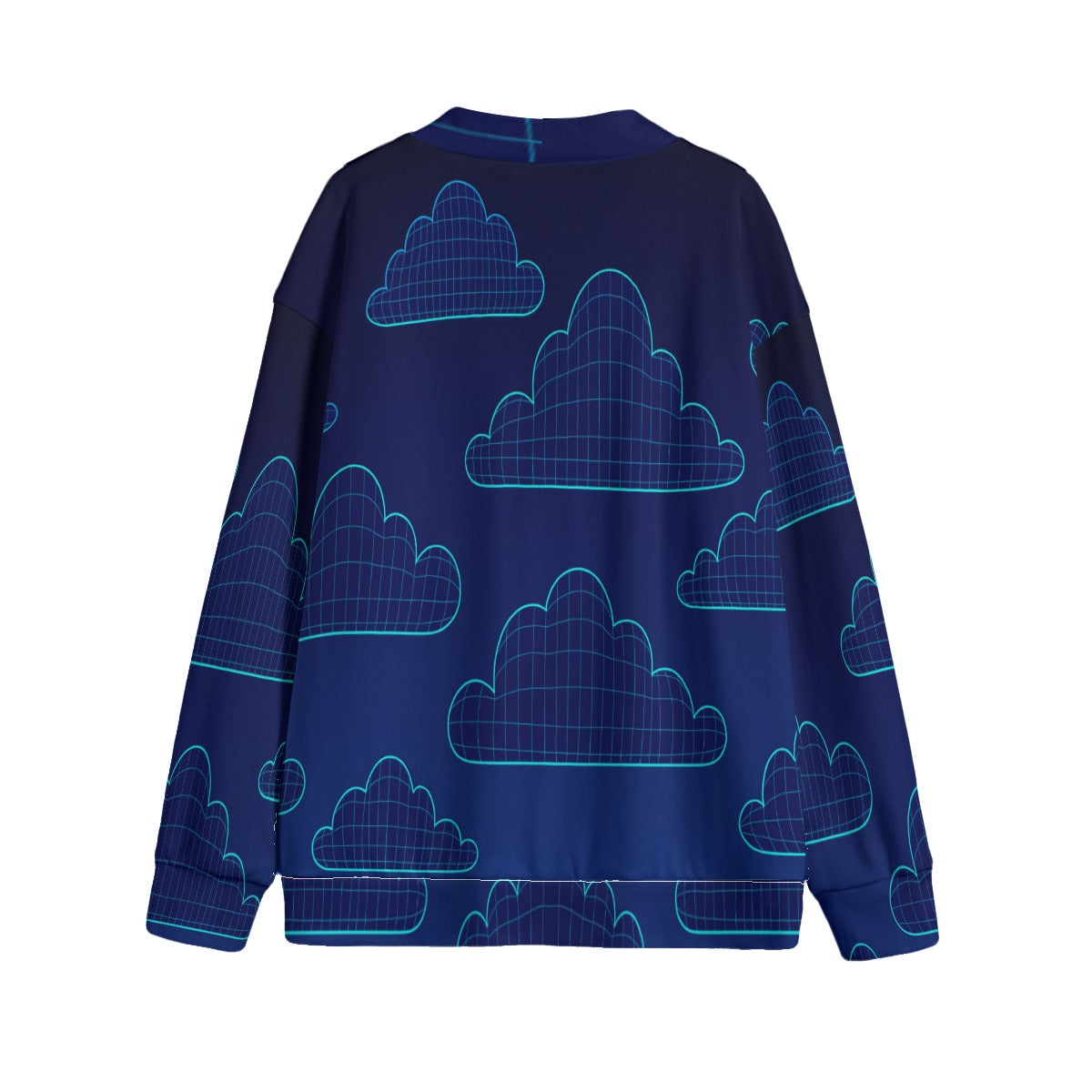 Unisex V-neck Knitted Fleece Cardigan With Button Closure