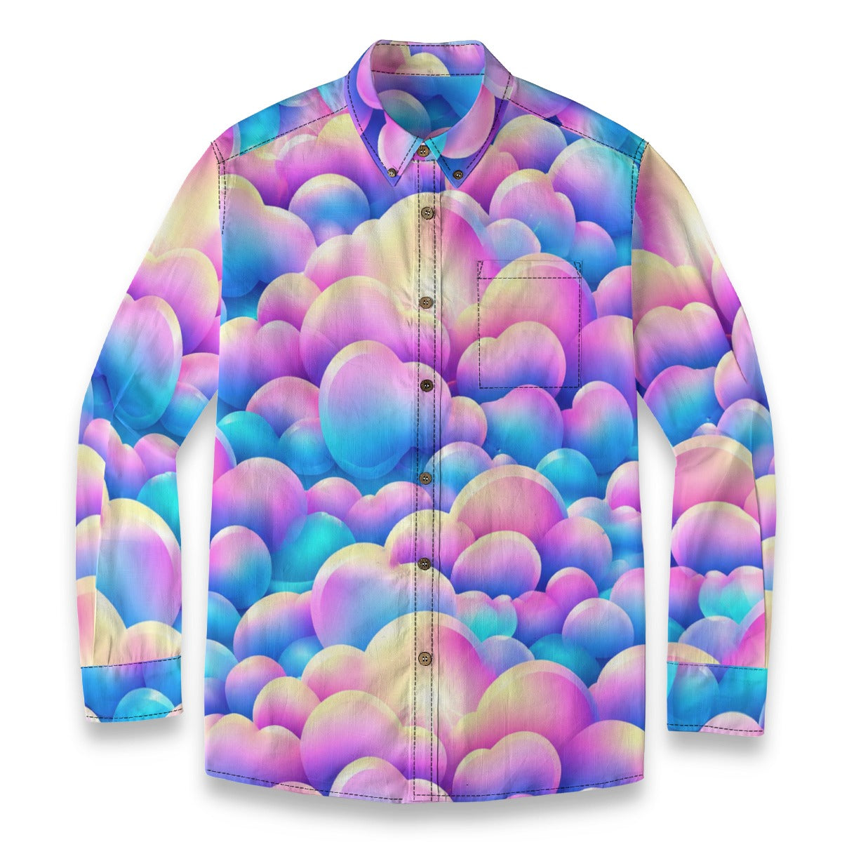 Men's Casual Lapel Long Sleeve Shirt|125GSM Cotton