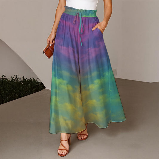 Women's Ruffled Wide-Leg Pants