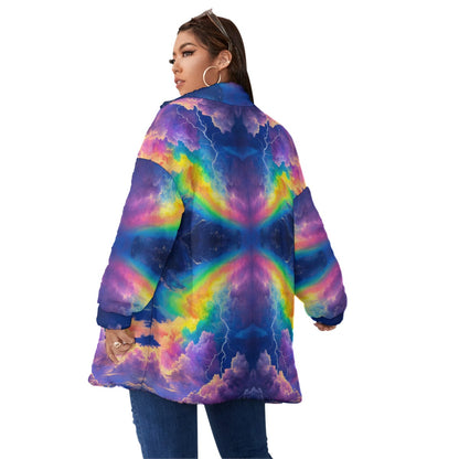 Unisex Borg Fleece Stand-up Collar Coat With Zipper Closure(Plus Size)