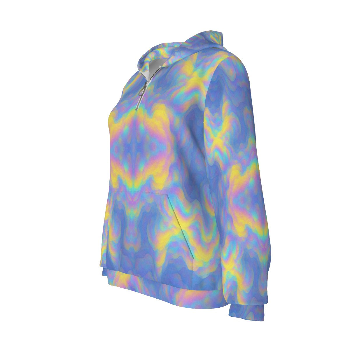 Women's Borg Fleece Hoodie With Half Zip