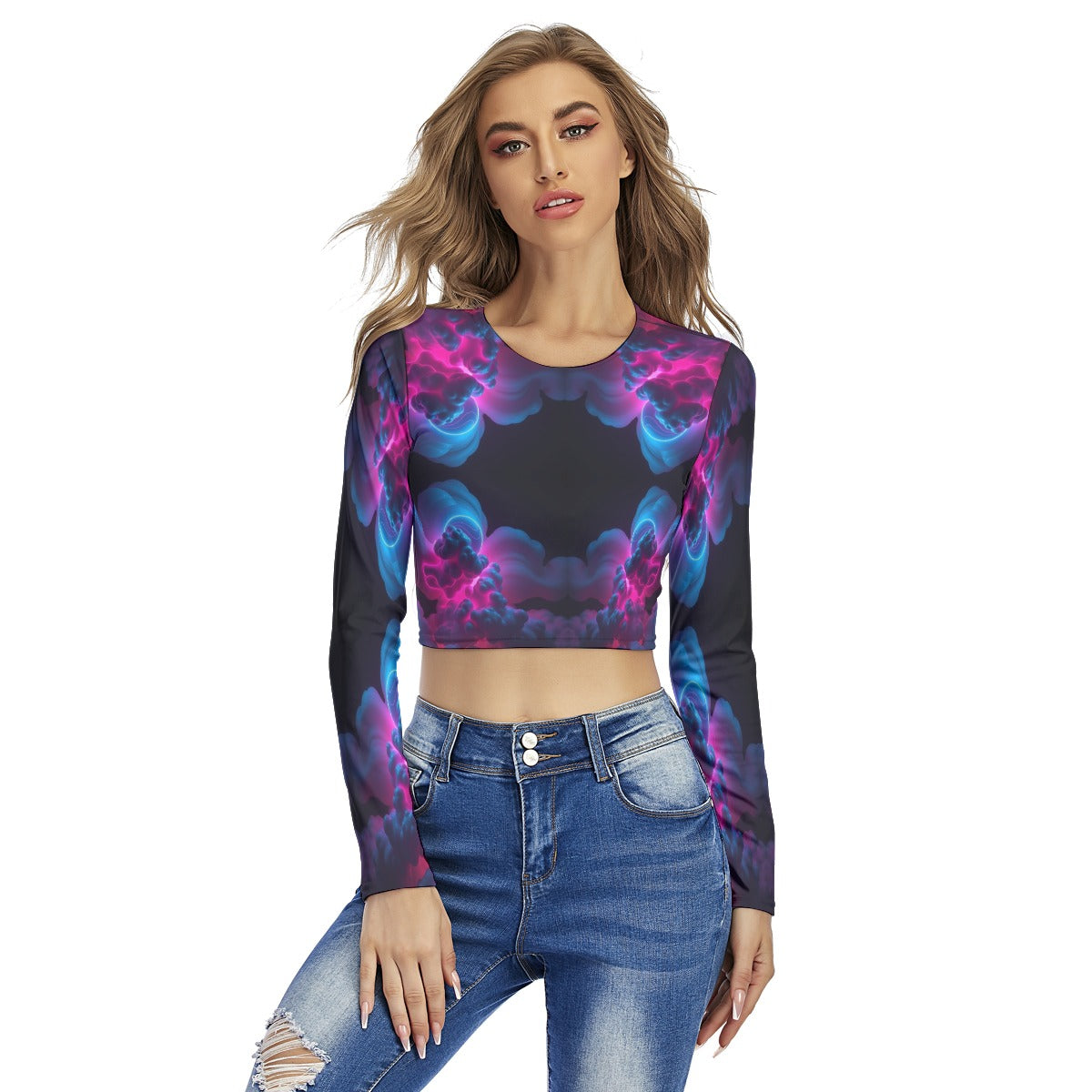 Women's Round Neck Crop Top T-Shirt